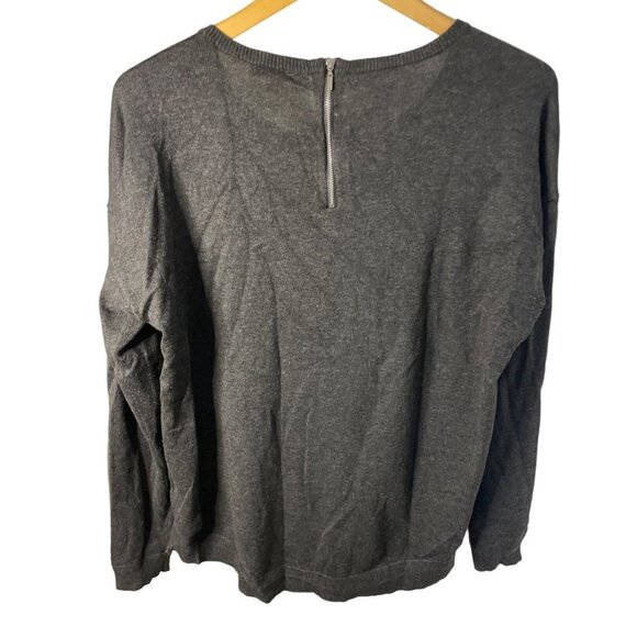 Cable & Gauge Charcoal Gray Boatneck Long Sleeve Knit Sweater Sz XL - Picture 2 of 11